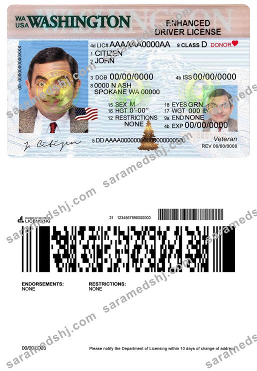 USA Washington driving license
